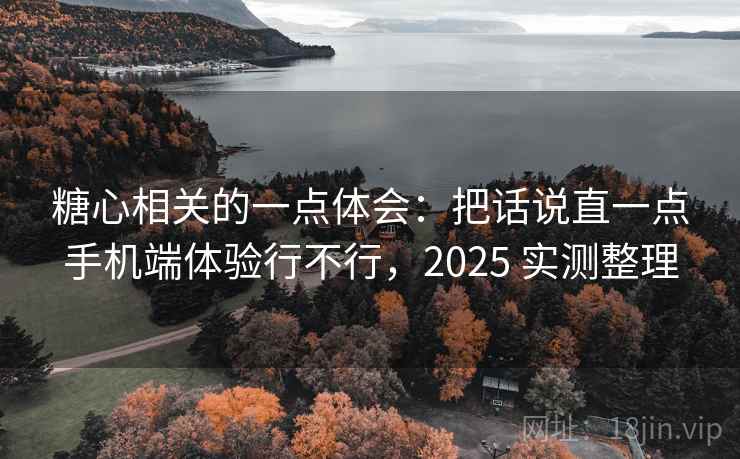 糖心相关的一点体会：把话说直一点手机端体验行不行，2025 实测整理